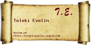 Teleki Evelin névjegykártya